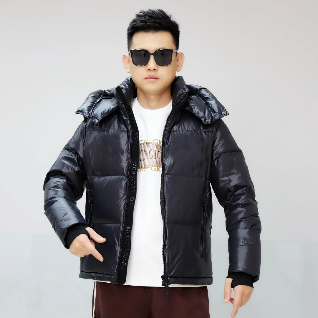 【黑金羽绒服】24年冬季情侣短款可拆卸连帽保暖羽绒外套1001