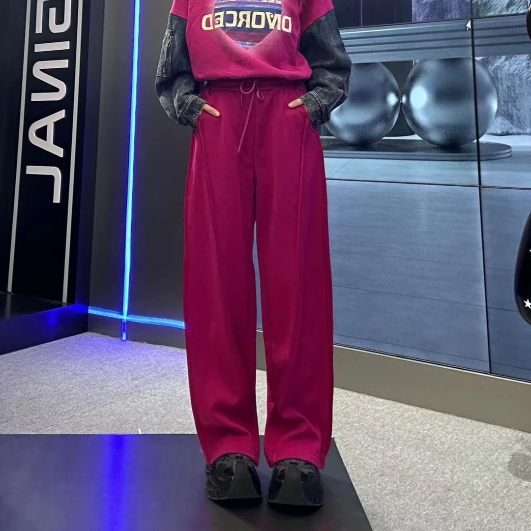 TUOGU/拓谷显瘦气质网红针织高腰时尚休闲宽松裤子D40721