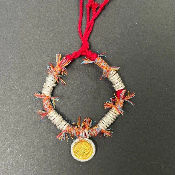 足银手链 足银盘缠手串 黄米