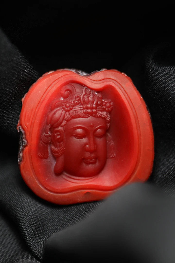 川料玫瑰红 侧脸观音