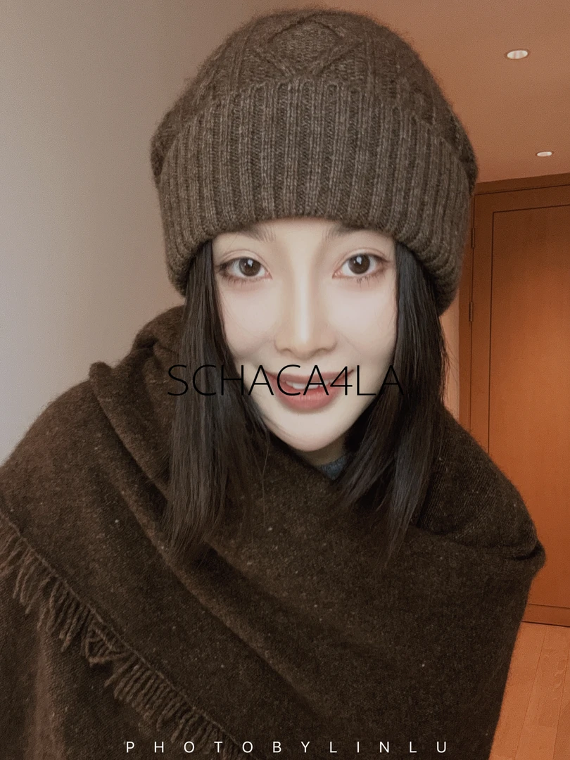 SCHACA4LA“意大利”绞花羊绒帽子 冬季针织毛线帽 男女同款