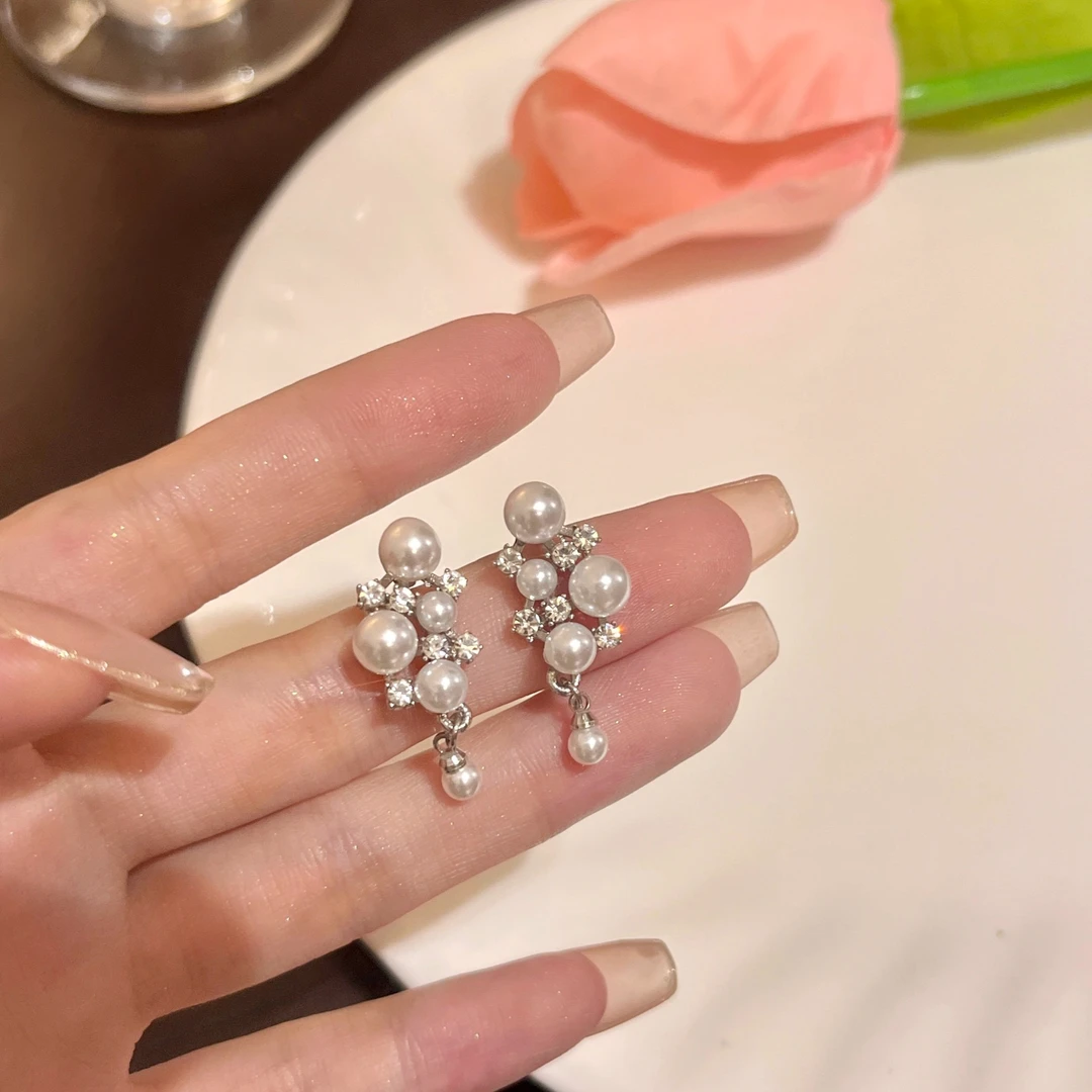 铜合金合成锆石耳饰 琉璃光耳饰蚊香盘耳夹无耳洞女新款百搭耳环