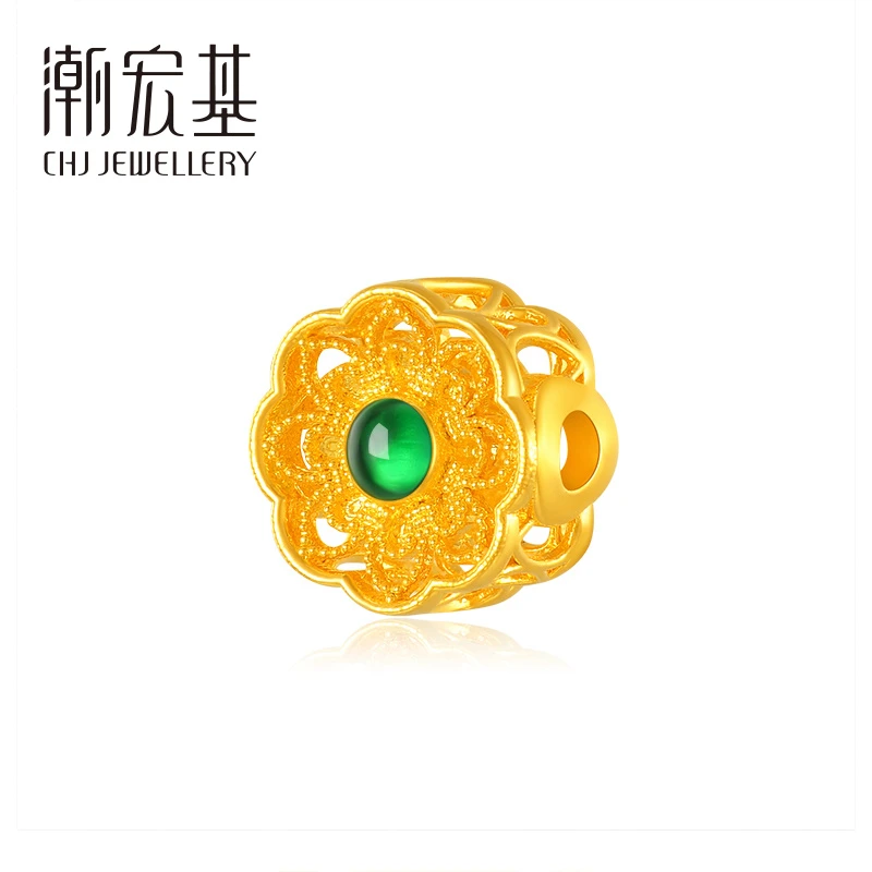 【潮宏基】足金花丝梅花转运珠#8957