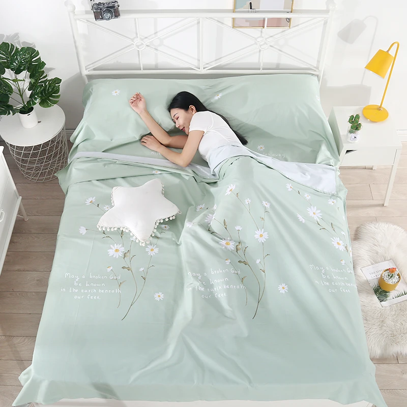 纯棉隔脏睡袋全棉单人旅行睡袋床单被罩旅游酒店出差宾馆便携式