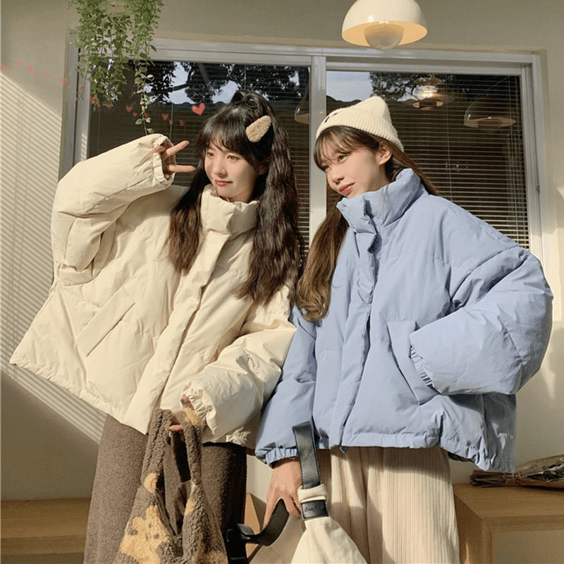 加厚保暖短款温柔宽松韩系2024年冬季新款小个子学生面包服外套女