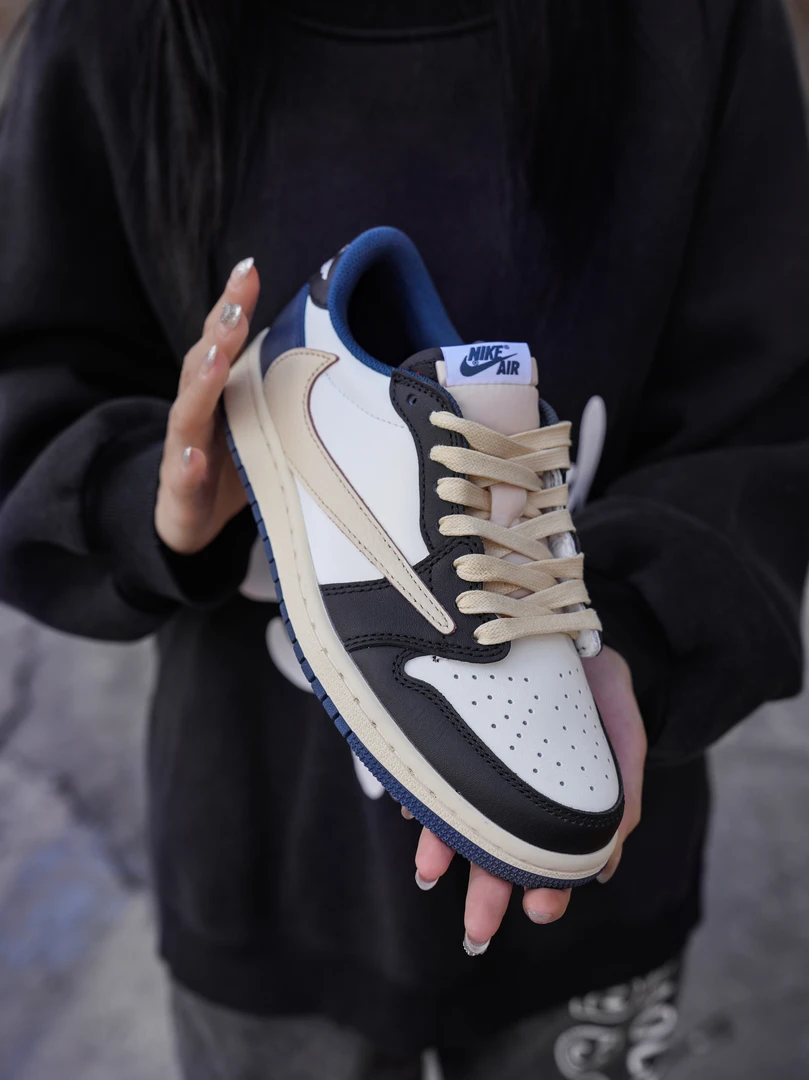 Nike/耐克Air Jordan 1 low 海军蓝复古休闲板鞋【定制球鞋】潮流