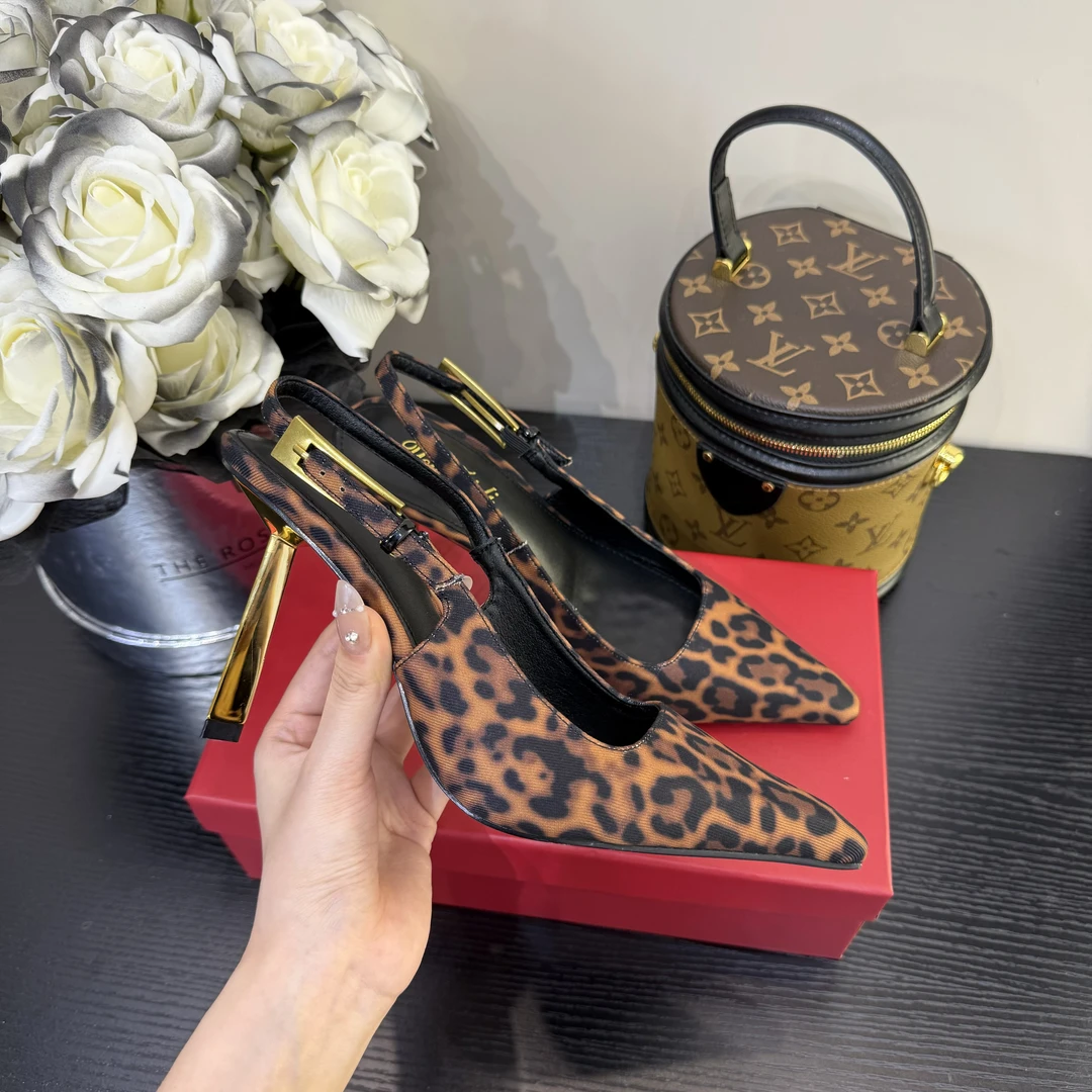 【Sumlee】杨树林小金条豹纹高跟鞋性感气质豹纹时尚高跟鞋