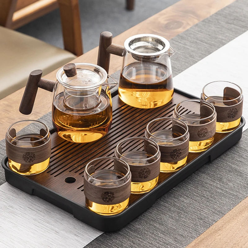 茶具套装轻奢高档玻璃功夫茶具家用办公室泡茶壶茶杯套装泡茶具