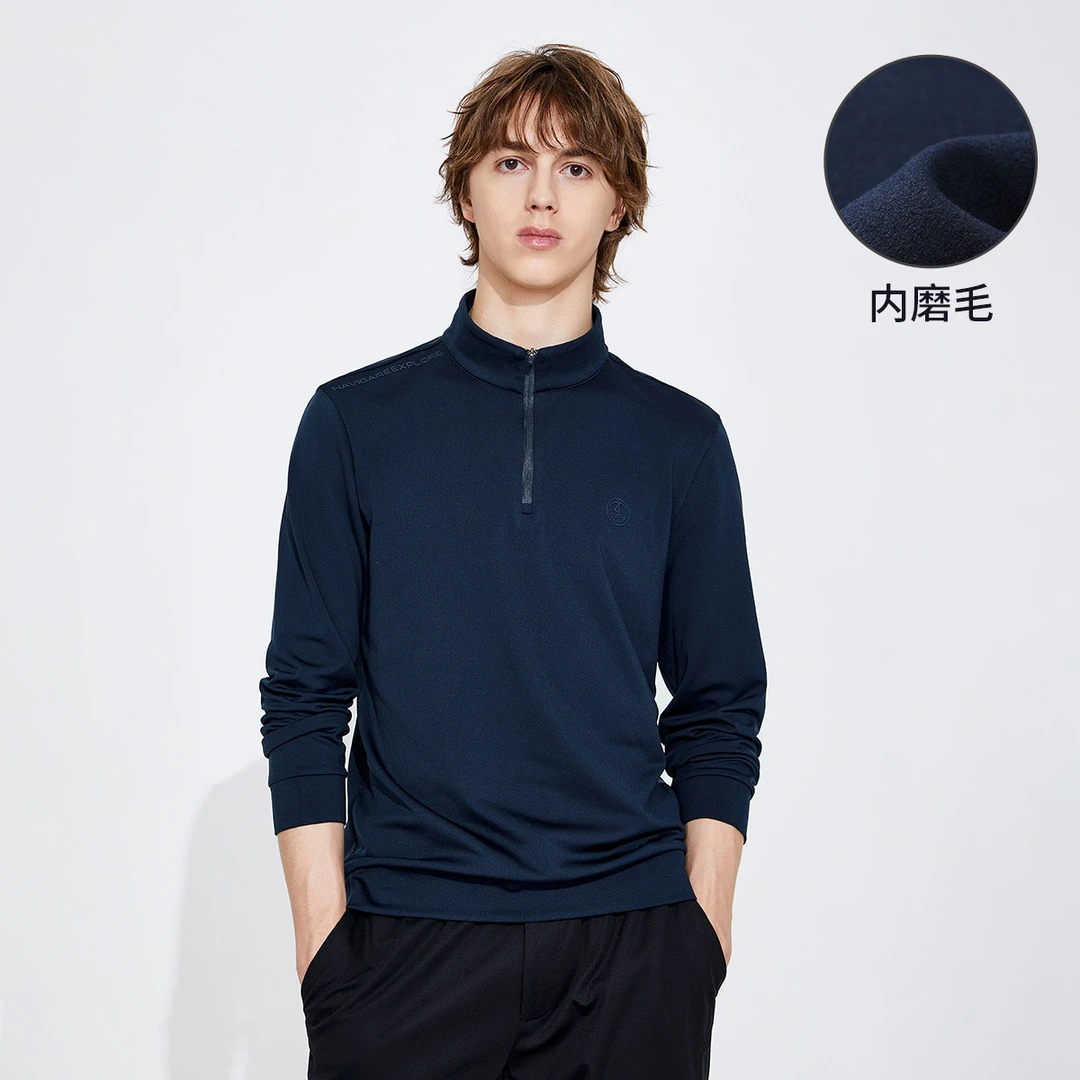 navigare意大利小帆船春秋男士休闲时尚百搭半开领套头长袖卫衣