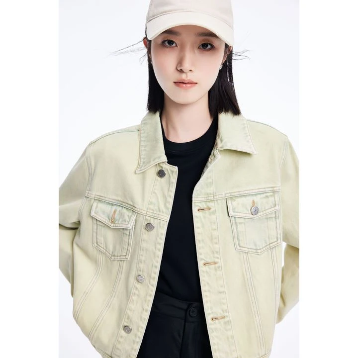 navigare意大利小帆船春夏潮流牛仔夹克女士长袖复古外套时尚短装