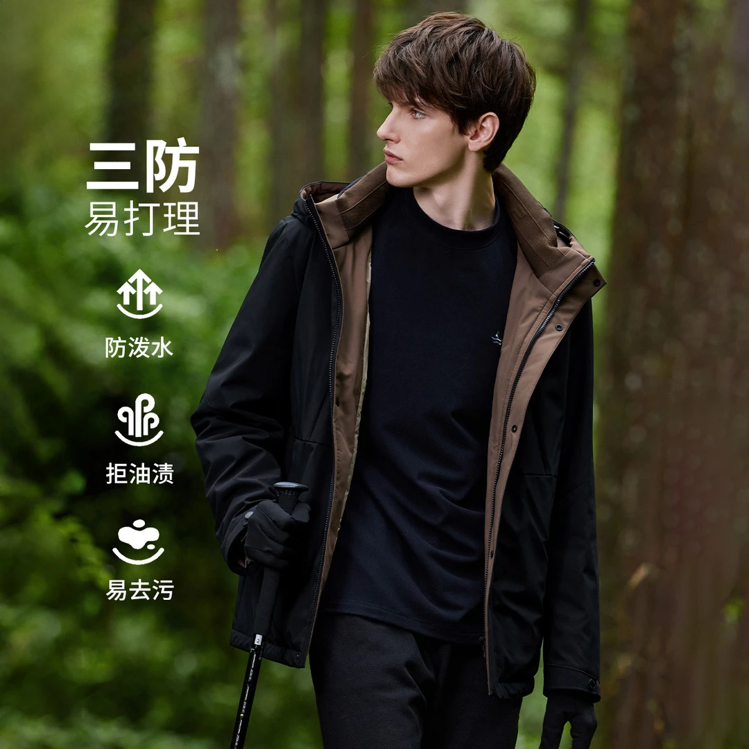 navigare意大利小帆船秋冬男士户外三防连帽外套90拒水鸭绒羽绒服