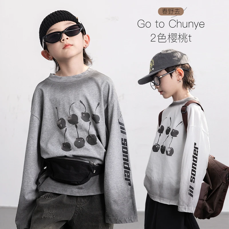 【2024春季新品-现货】儿童樱桃T恤男童圆领上衣 ivan家童装 NH1056