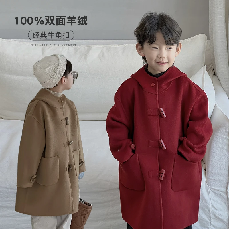 牛角扣双面羊绒大衣 ivan家童装 NH1038