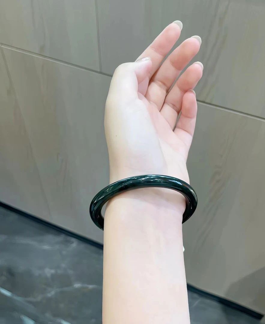 【玉在东方】199塔青和田玉时尚塔青手镯圆形点链接挑选圈口美人镯