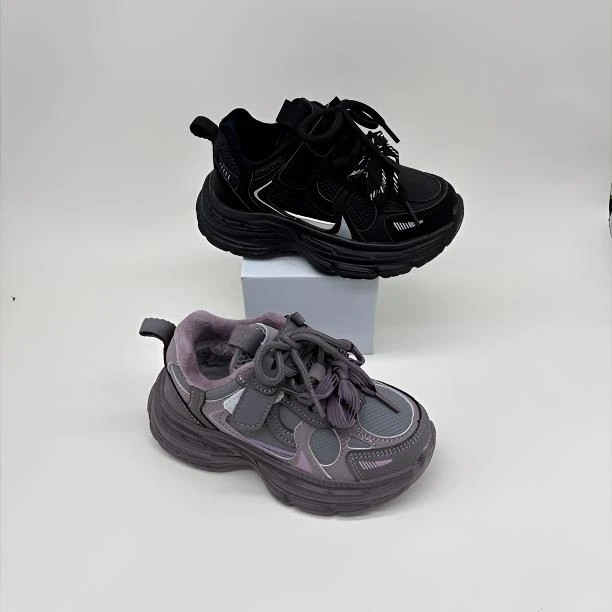 儿童新款冬季大棉加绒男童女童潮款时尚百搭魔术贴运动老爹鞋8825