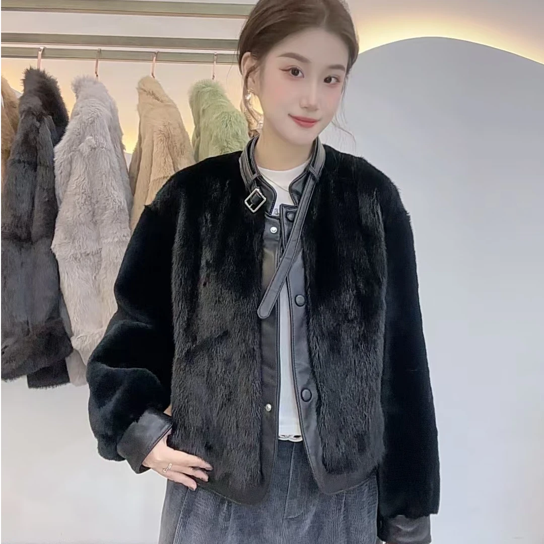 【YiYi】预谋邂逅  推荐设计师同款高奢海宁原生态皮毛一体女士外套