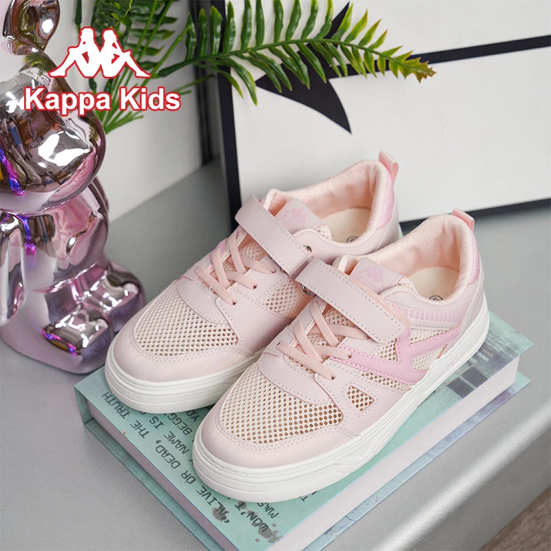 kappa kid2025夏季新款板鞋网面小童软底舒适透气运动鞋大童