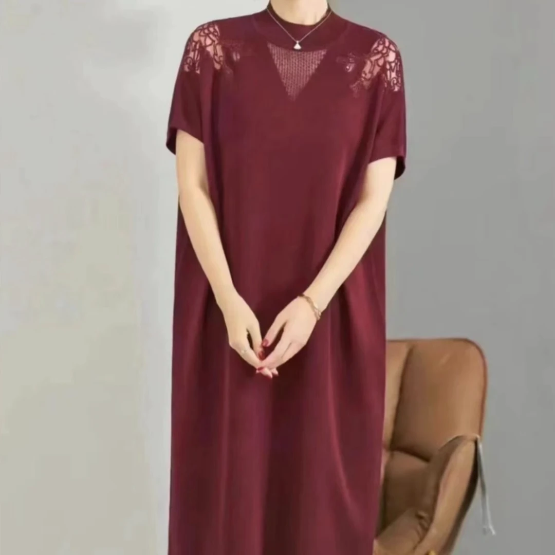 早秋新款 时尚半袖针织 23108 宽松 妈妈装大码气质休闲百搭国风