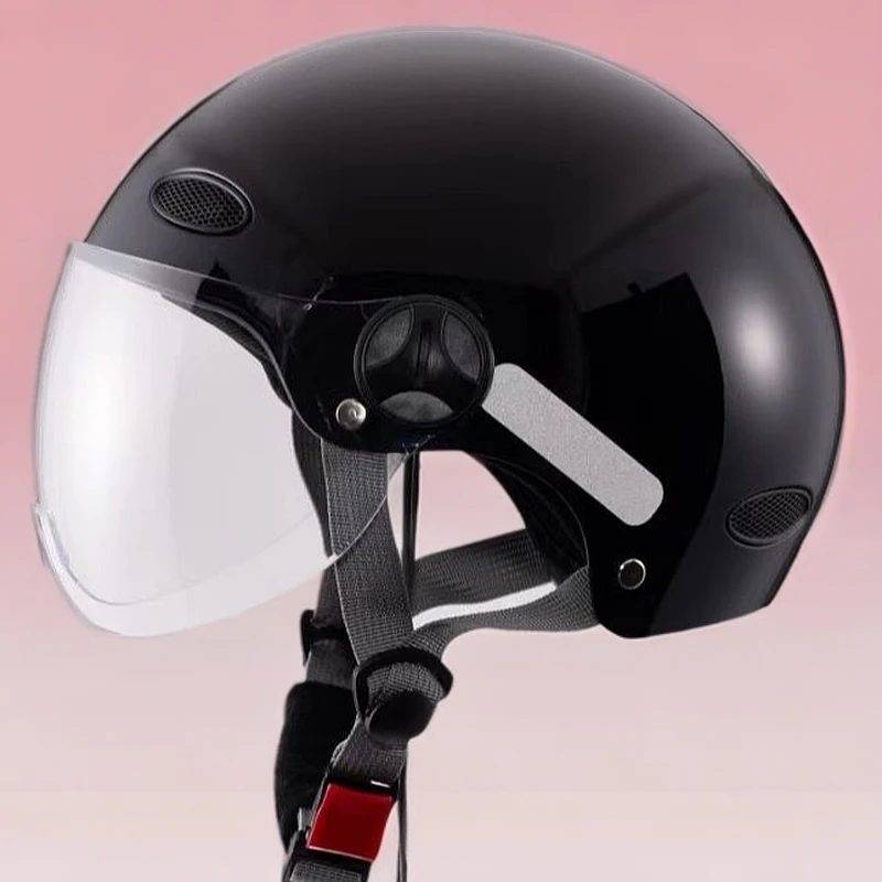 388四季款哑黑电动车瑕疵头盔