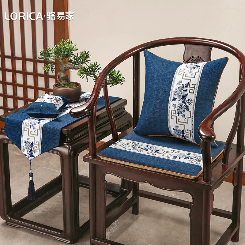 骆易家「国色芳华」新中式海绵红木椅坐垫防滑茶椅圈椅座垫太师椅子