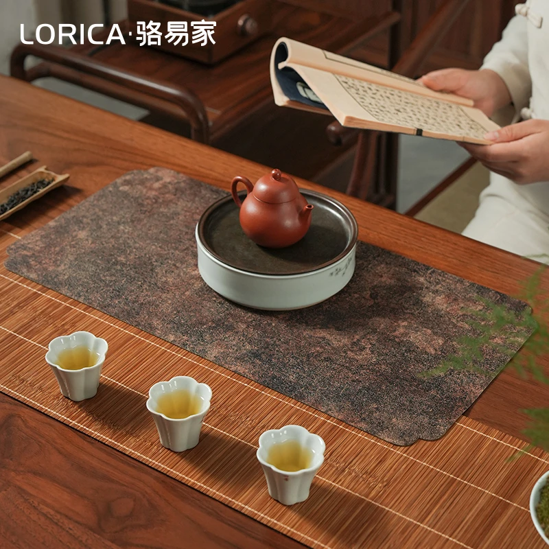 骆易家「双面可用」中式禅意茶席防水桌旗高端干泡台茶垫茶桌垫布