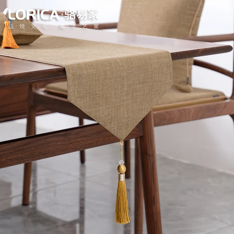 骆易家「平织」新中式纯色桌旗禅意茶席茶几桌布茶台布长条防水垫布