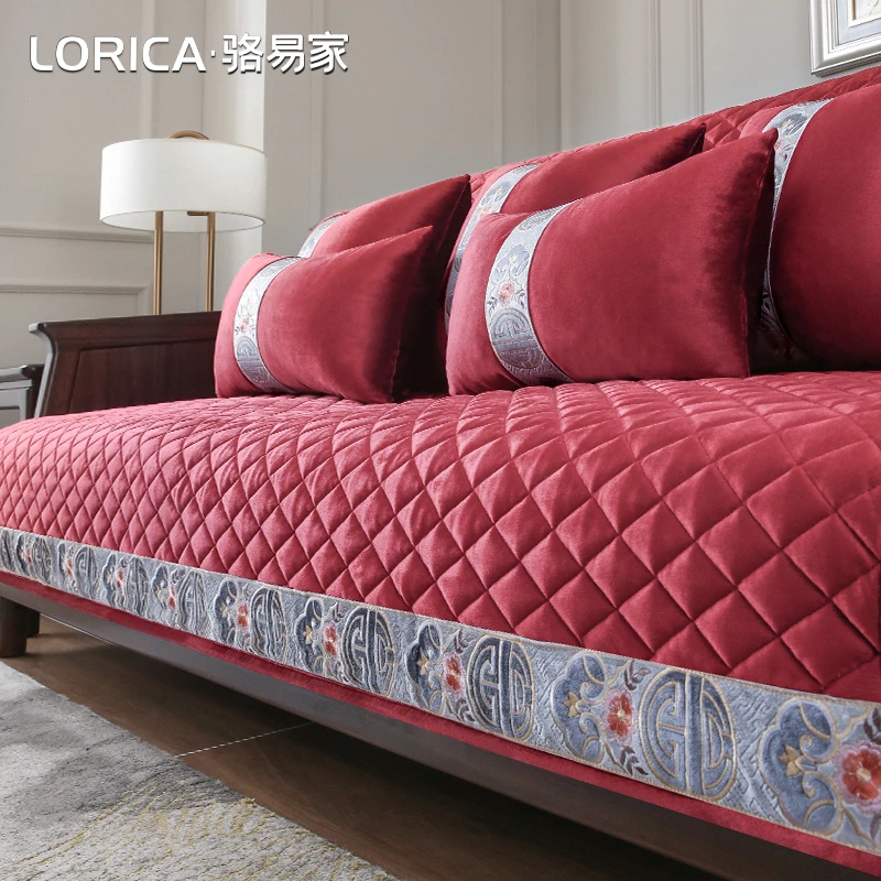 骆易家【登春台】新中式沙发垫红色喜庆防滑坐垫沙发套罩四季通用