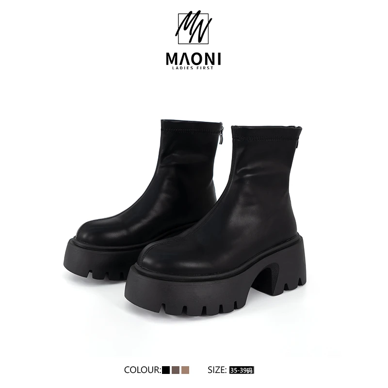 毛妮LADIESFIRST【增高神器】热力感穿搭 英伦风百搭马丁靴DX8503