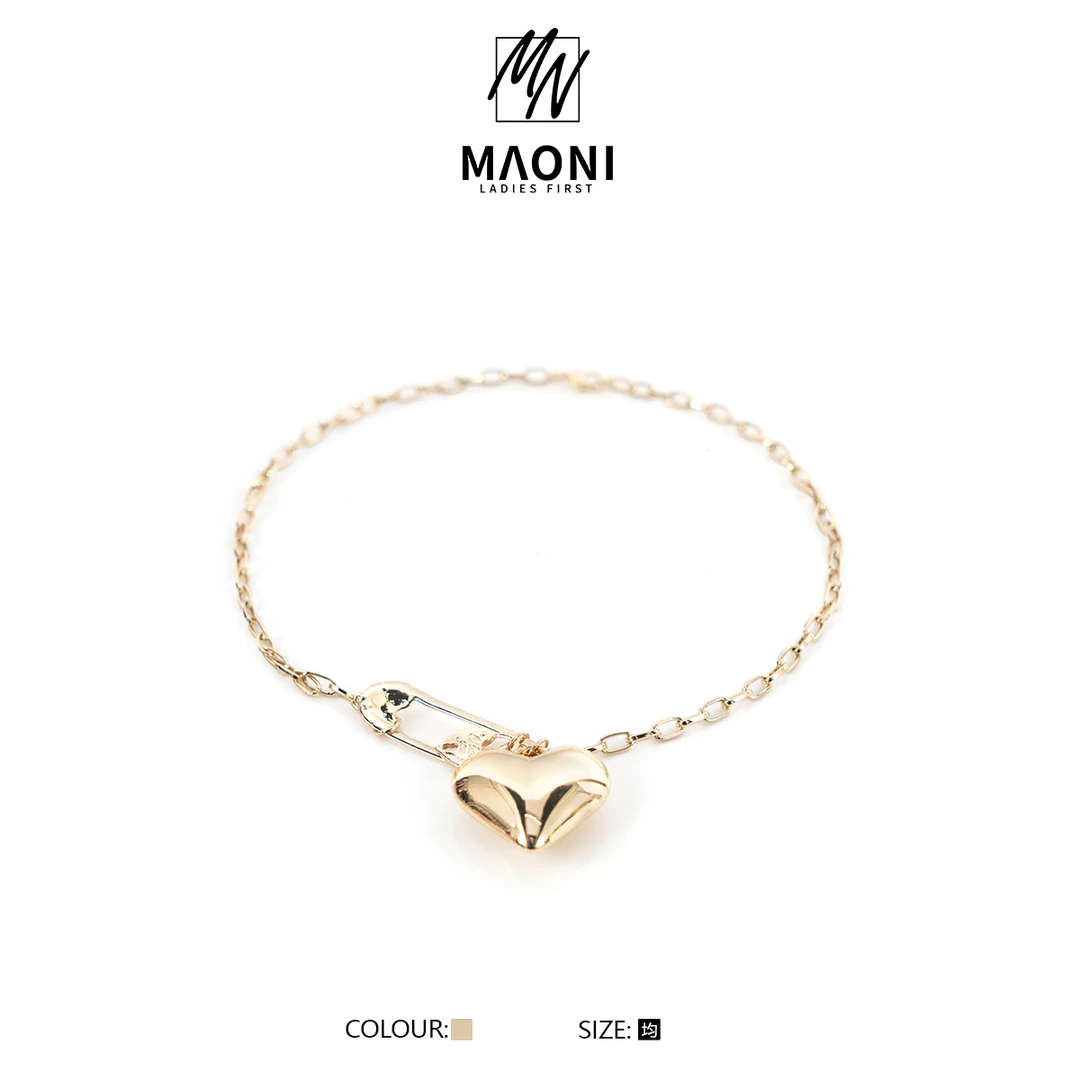 合金项链 毛妮Peshe【爱心回形针】轻奢简约素款百搭精致项链DX8979