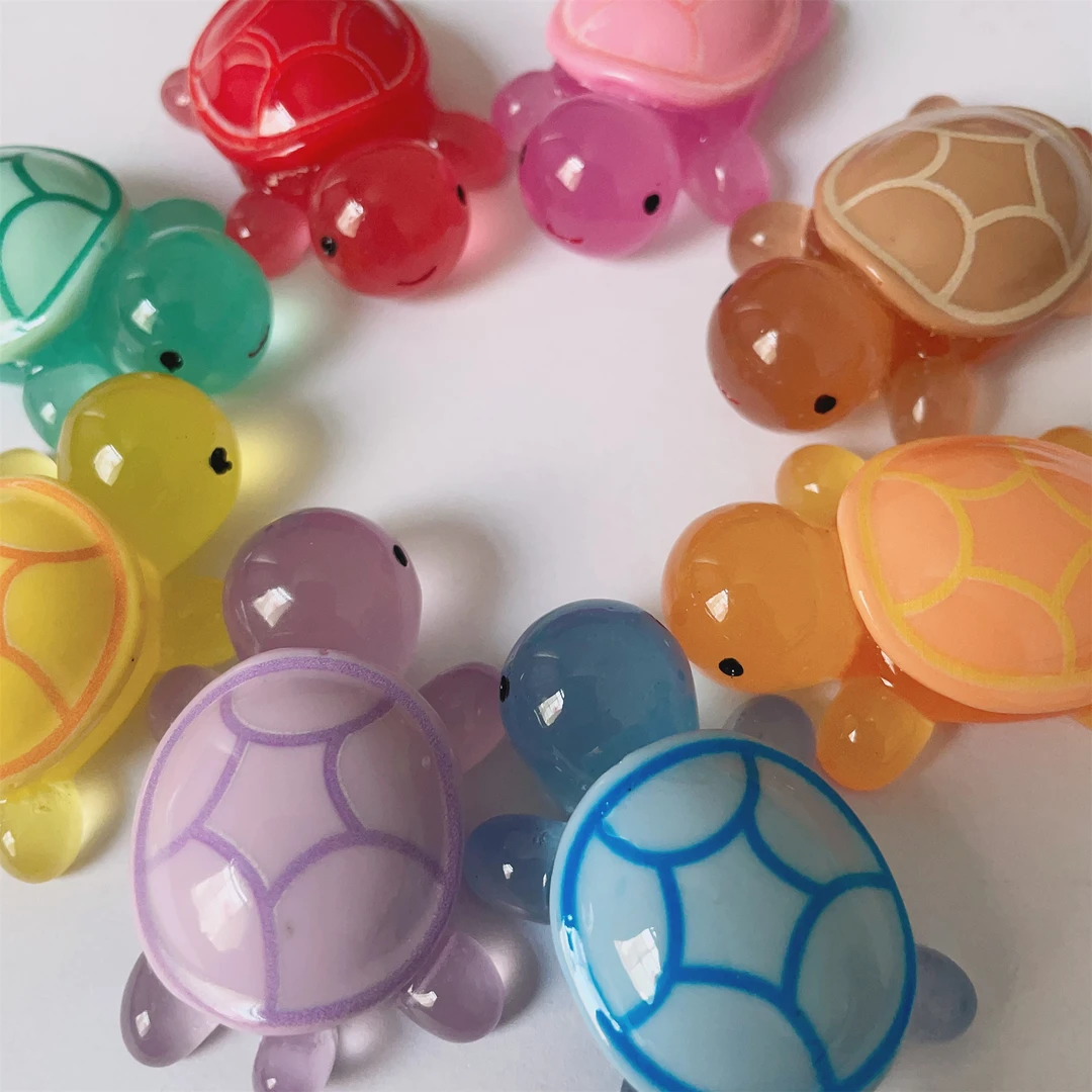 现场代拆：龟爸爸经典卡通树脂夜光小乌龟DIY饰品配件玩具