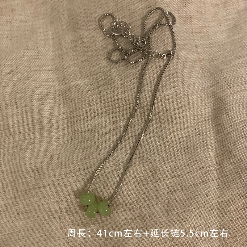 合金亚克力项链 气质百搭简约项链银色精致可调节19TS7469-01