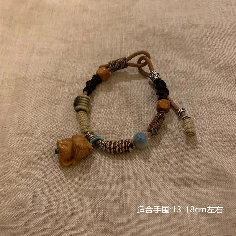 合金布艺手链 编织复古百搭民族风手链龙宝9142-11