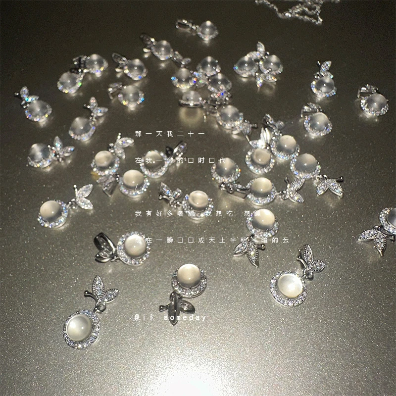 坠链均925银莫桑石 【白玉盘】小众百搭设计感时尚个性项链