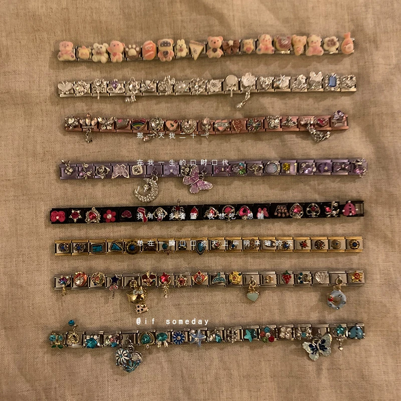 合金锆石手链 可拆卸套装小众百搭设计感模块时尚个性手链