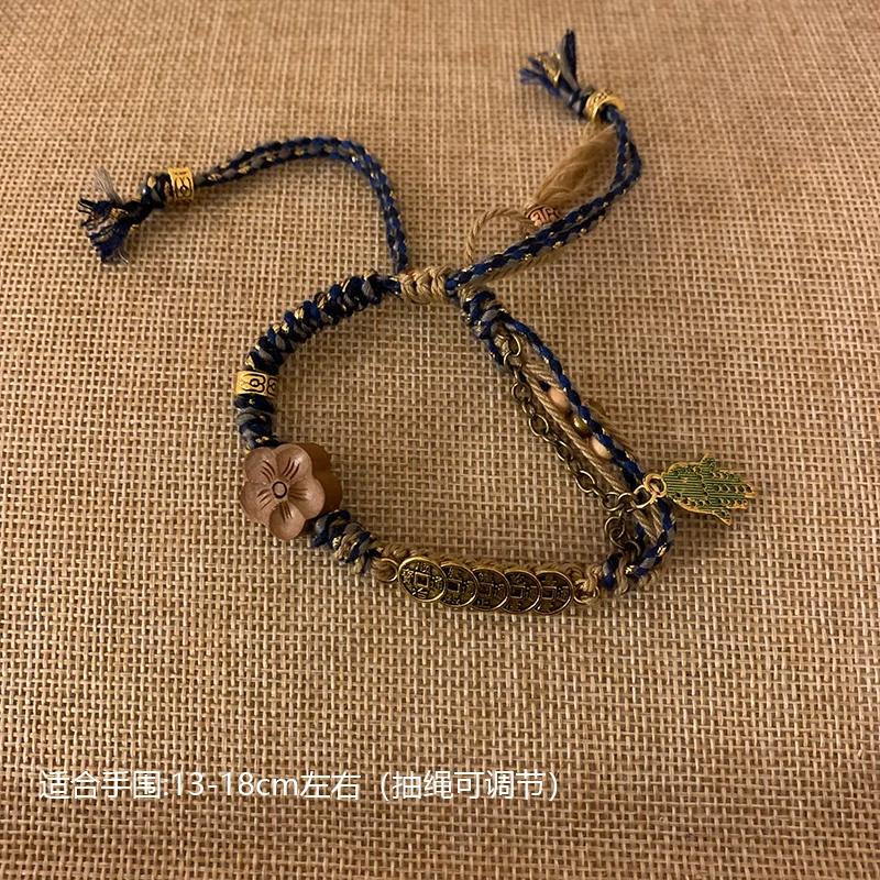 合金布艺手链 纯手工编绳气质百搭编织手饰品9160-02