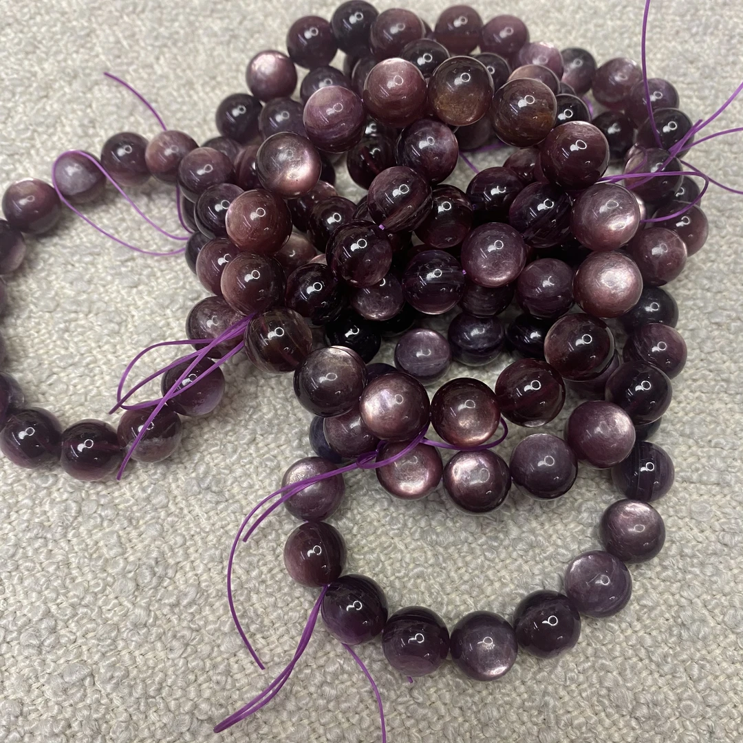 非金属莫桑石手链 【红紫锂云母】小众百搭设计感手串10345-07