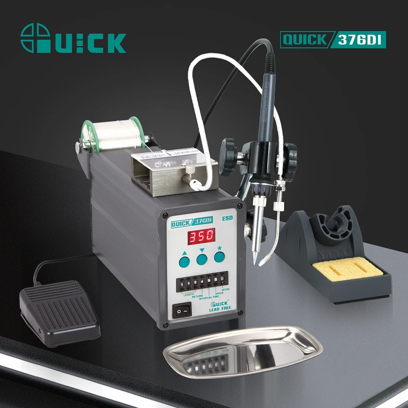 QUICK快克376DI破锡电焊台376DI-150W脚踏出锡焊台手动出锡焊接