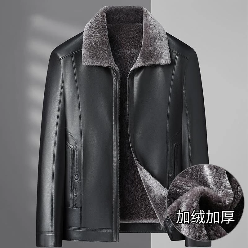 森罗帕拉大码皮毛一体男士外套冬季加绒加厚胖子宽松户外防寒保暖