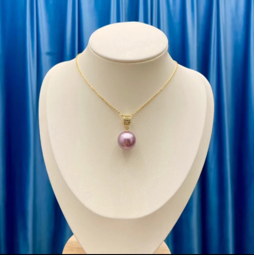 铜合金仿珍珠吊坠 413-14mm白金 贝珠圆环吊坠 精致优雅简约