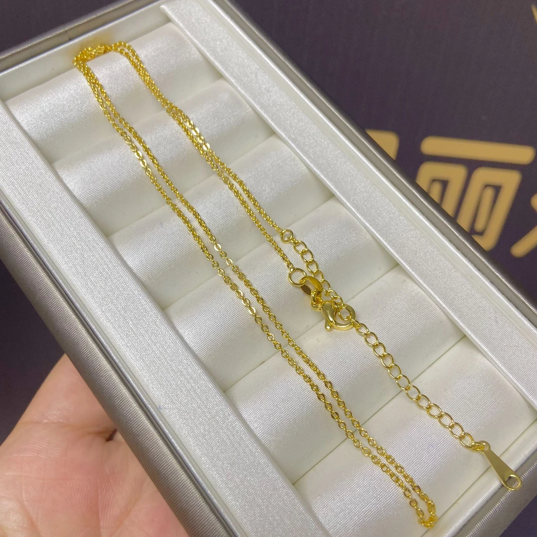 铜合金项链 001加粗版素链项链 爆闪强保色总长45cm（可买2条换戴）