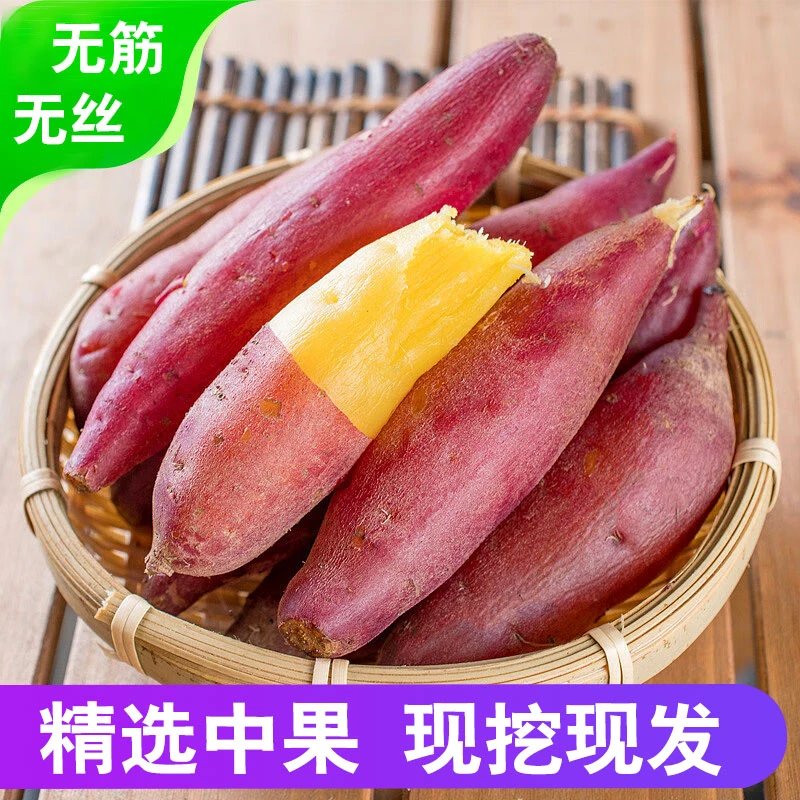 【中果】天目山小香薯红薯种植直供地瓜新鲜5斤皮薄红皮黄心香甜