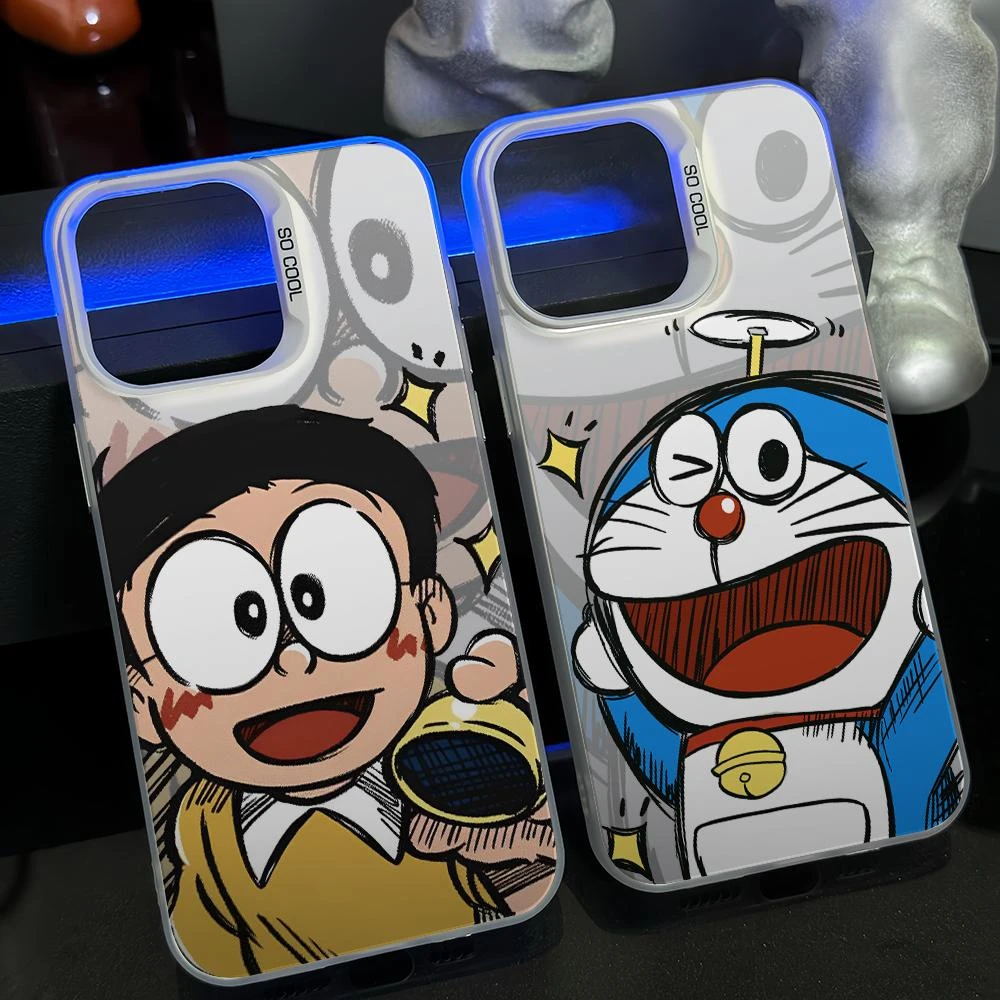 卡通哆啦A梦大雄适用防摔潮酷苹果15华为小米14OPPO防摔手机壳13