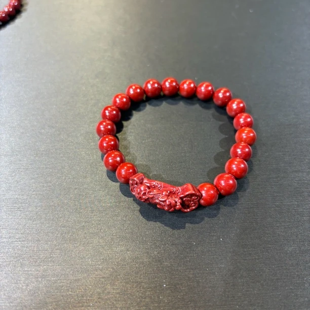 含辰砂工艺品朱砂貔貅手串8mm F20004