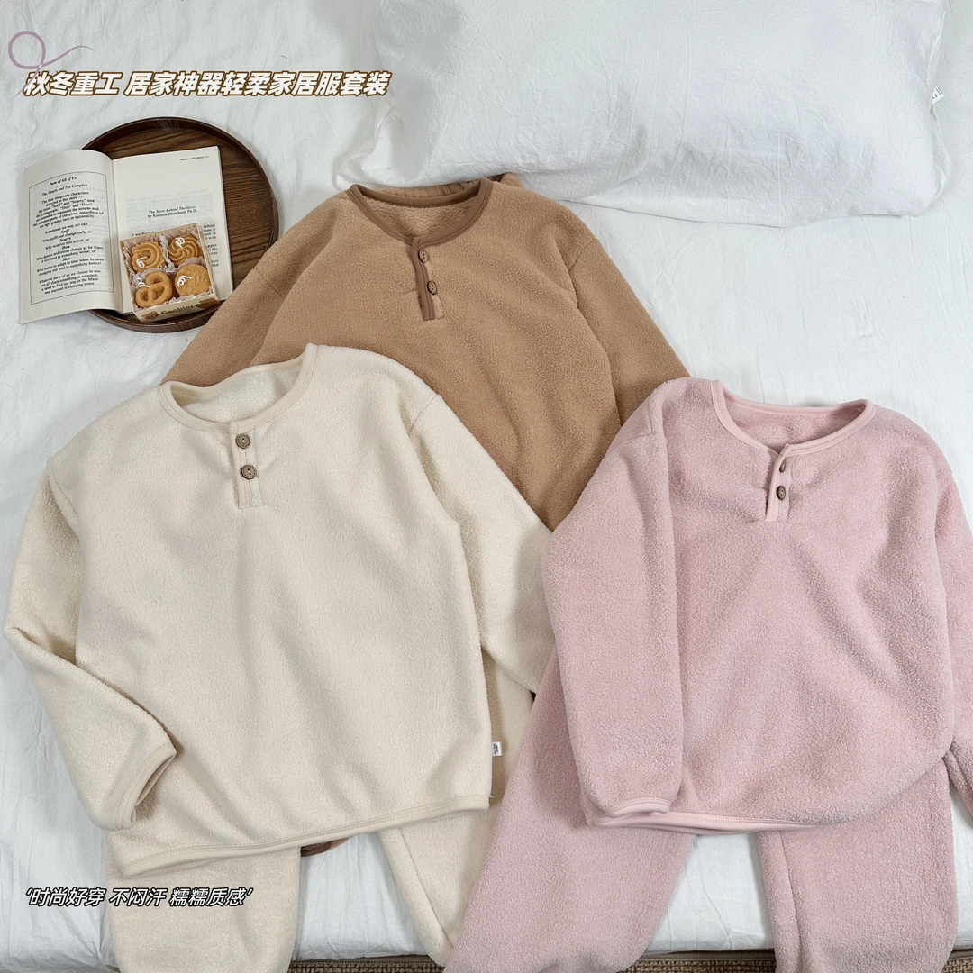 【阿又专属】2024新款儿童秋冬家居服双面绒保暖睡衣亲子套装