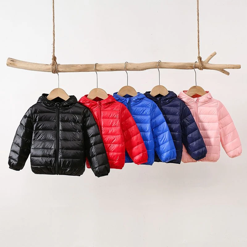 儿童轻薄羽绒服白鸭绒中大童男女宝宝连帽外套反季新款秋冬轻上衣