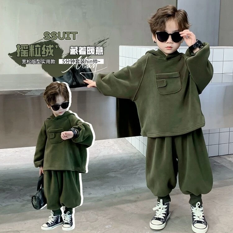 {清仓特价}童装韩版男童20232023炸街帅气潮酷过年加绒加厚爆款儿