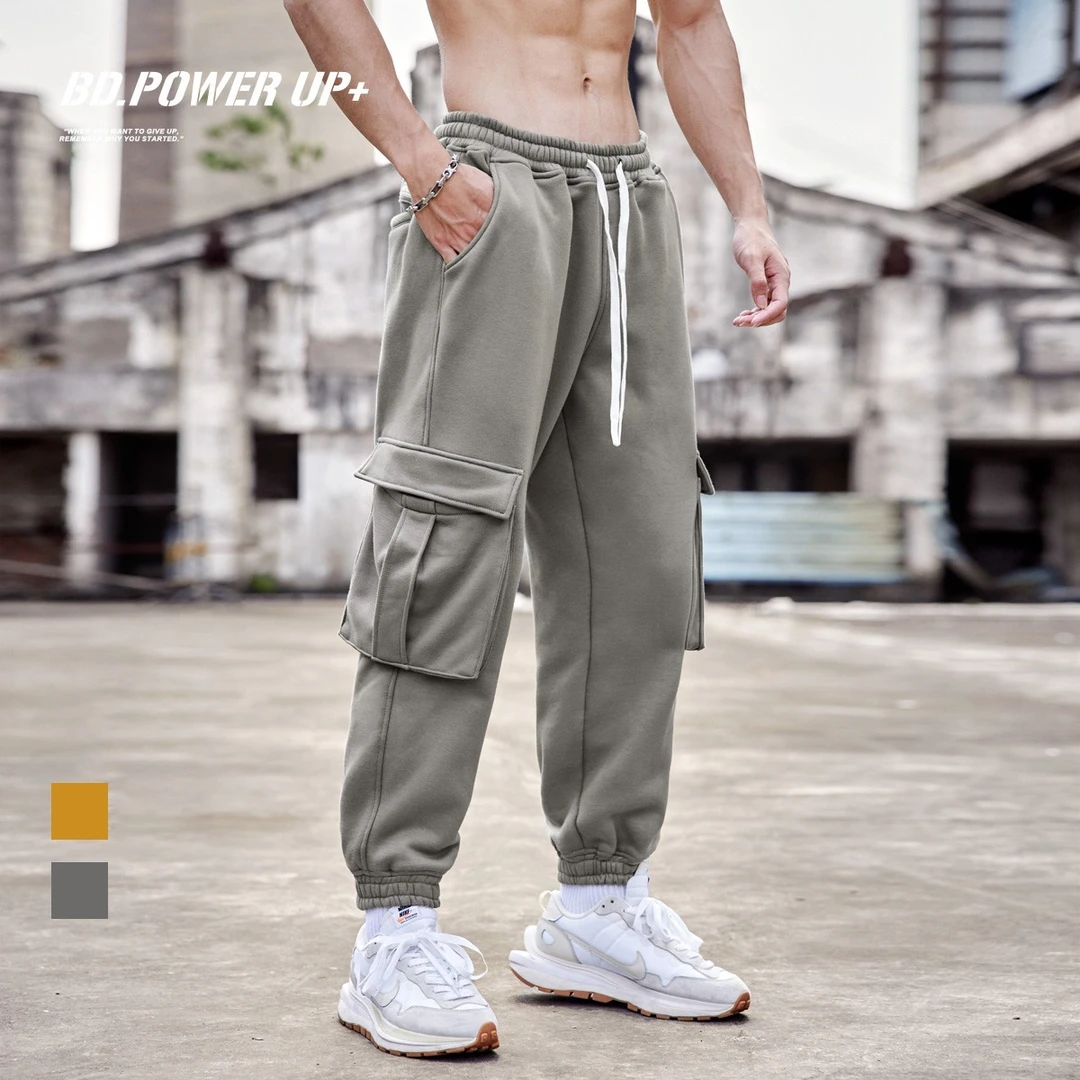 BD.POWER UP+秋季运动长裤男针织保暖加厚摇粒绒卫裤男宽松