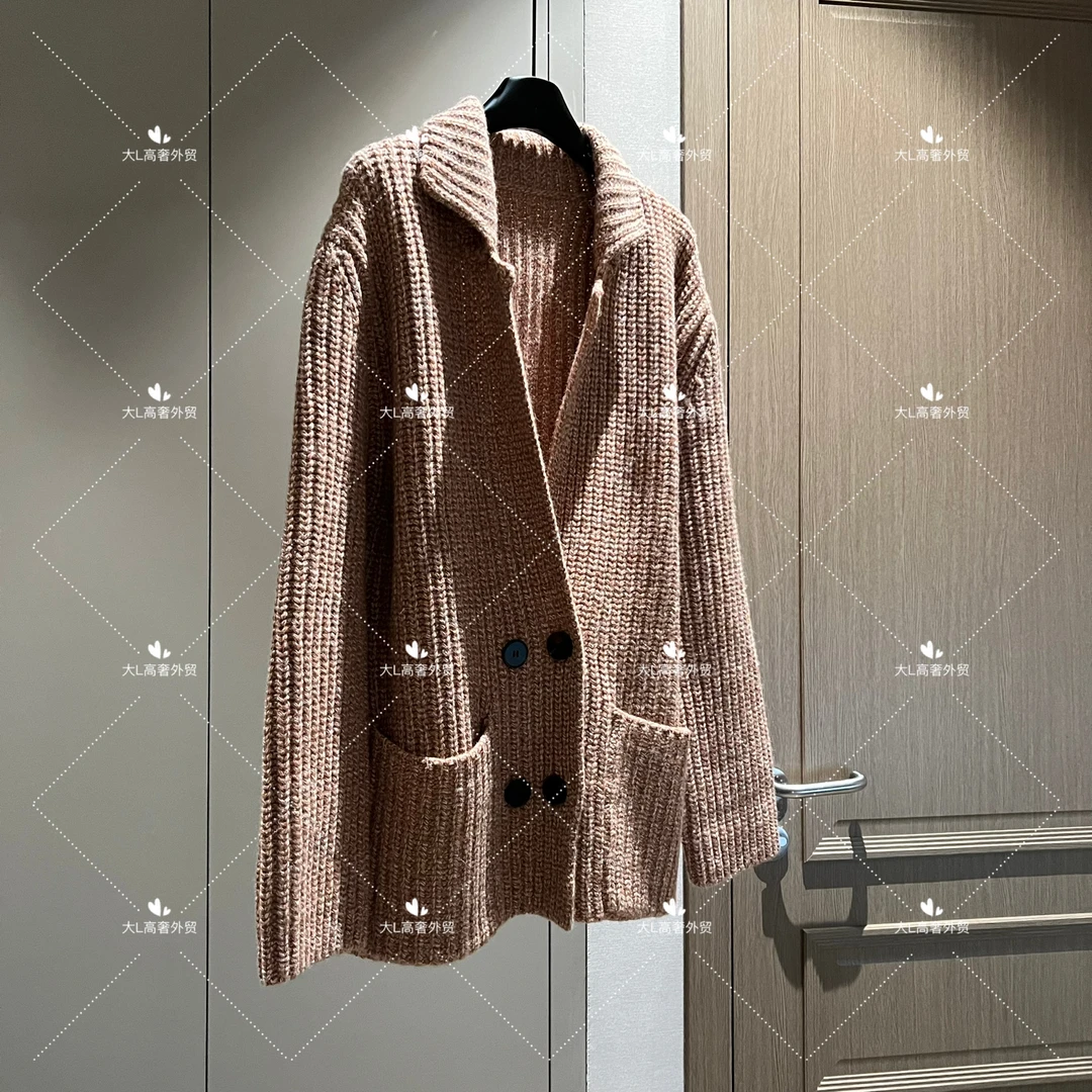 ”杳霭流玉“ 重磅外贸进口高奢设计师风百搭长袖翻领针织衫