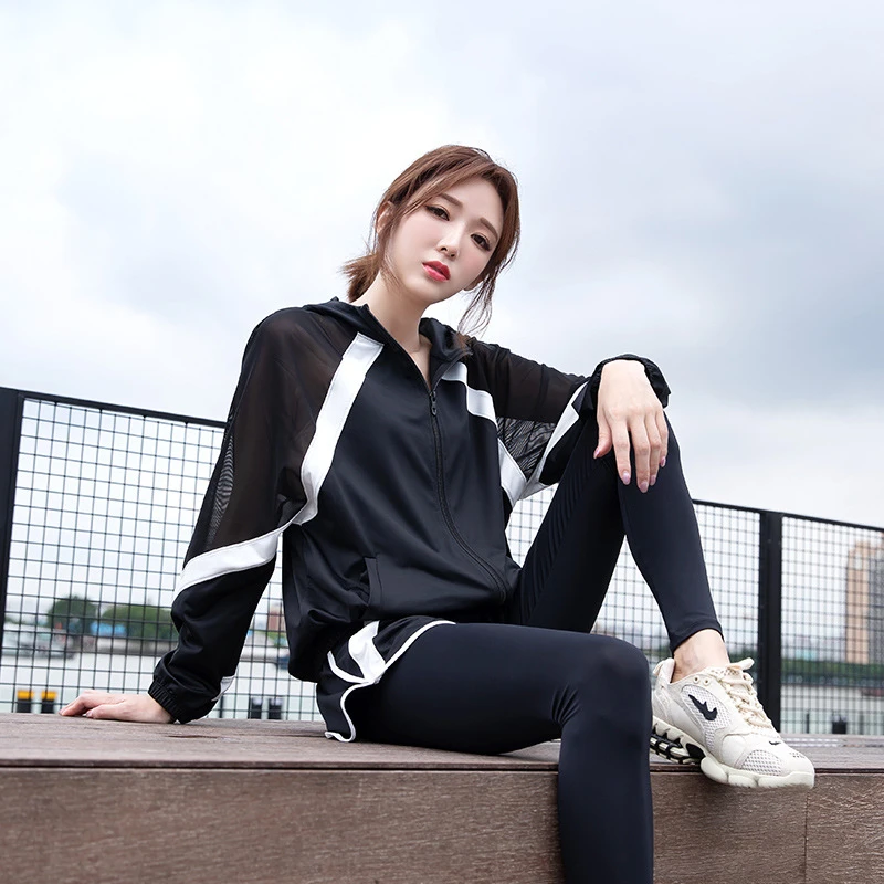 胖mm速干运动套装休闲大码跑步健身服女户外晨跑服瑜伽服外套春秋