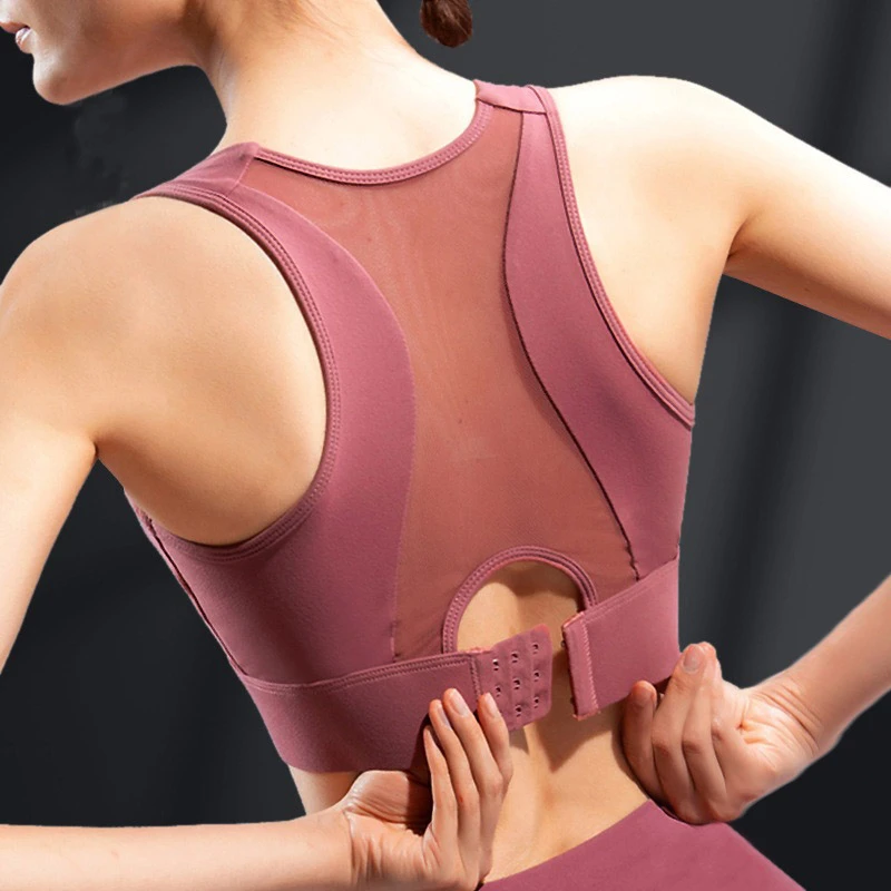 爆款加大码运动内衣高强度防震防下垂薄款无钢圈美背文胸瑜伽背心
